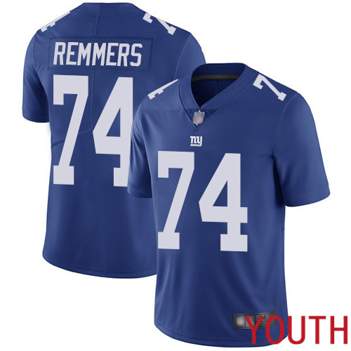 Youth New York Giants 74 Mike Remmers Royal Blue Team Color Vapor Untouchable Limited Player Football NFL Jersey